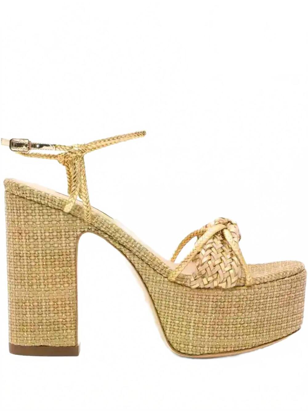 NEW CASADEI women's marbella lux platform sandal in gold